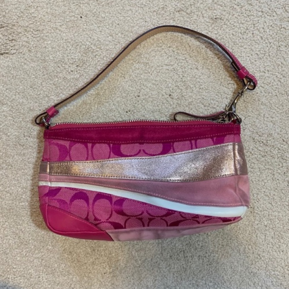Vintage Coach Signature Small Bag/Clutch Pink
